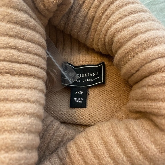G by Giuliano Black Label Turtleneck Tan Maxi Cross Front Sweater - Picture 5 of 11